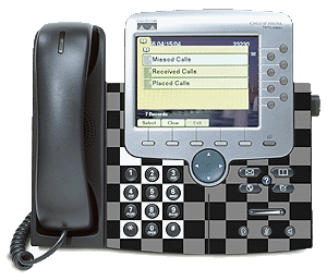 Checker Board Black & White - Cisco Unified IP Phone