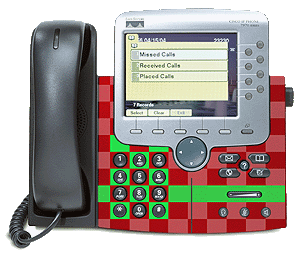 Checker Board Red & Green - Cisco Unified IP Phone